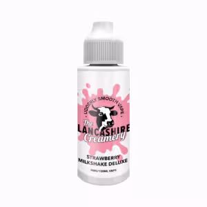 The Lancashire Creamery Strawberry Milkshake Deluxe Shortfill 100ml