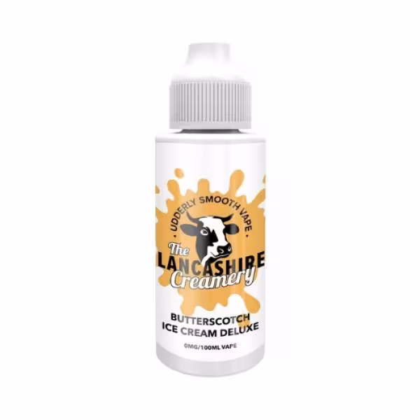 The Lancashire Creamery Butterscotch Ice Cream Deluxe Shortfill 100ml