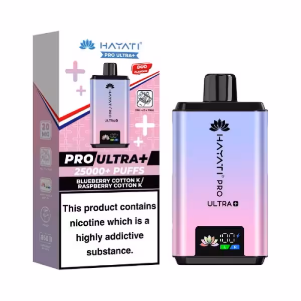 Hayati Pro Ultra+ 25000 Blueberry Cotton K / Raspberry Cotton K Pod Kit [Blueberry Cotton K /