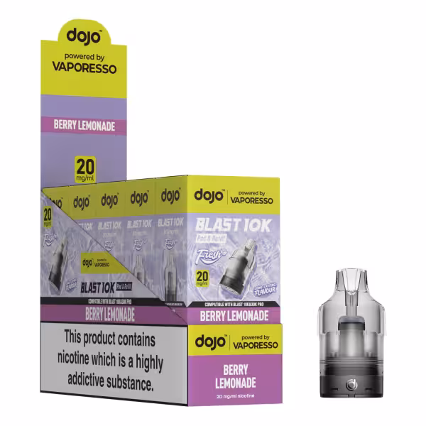DOJO BLAST 10K Fresh Prefilled Pod (Powered by Vaporesso) - DOJO BLAST 10K Fresh Prefilled Pod (Powered by Vaporesso) [Berry Lemonade 20mg]