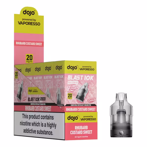 DOJO BLAST 10K Fresh Prefilled Pod (Powered by Vaporesso) - DOJO BLAST 10K Fresh Prefilled Pod (Powered by Vaporesso) [Rhubarb Custard Sweet 20mg]