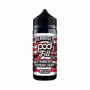 Doozy Vape Seriously Pod Fill 3 Strawberry Raspberry Cherry Shortfill E-Liquid 100ml [Strawberry